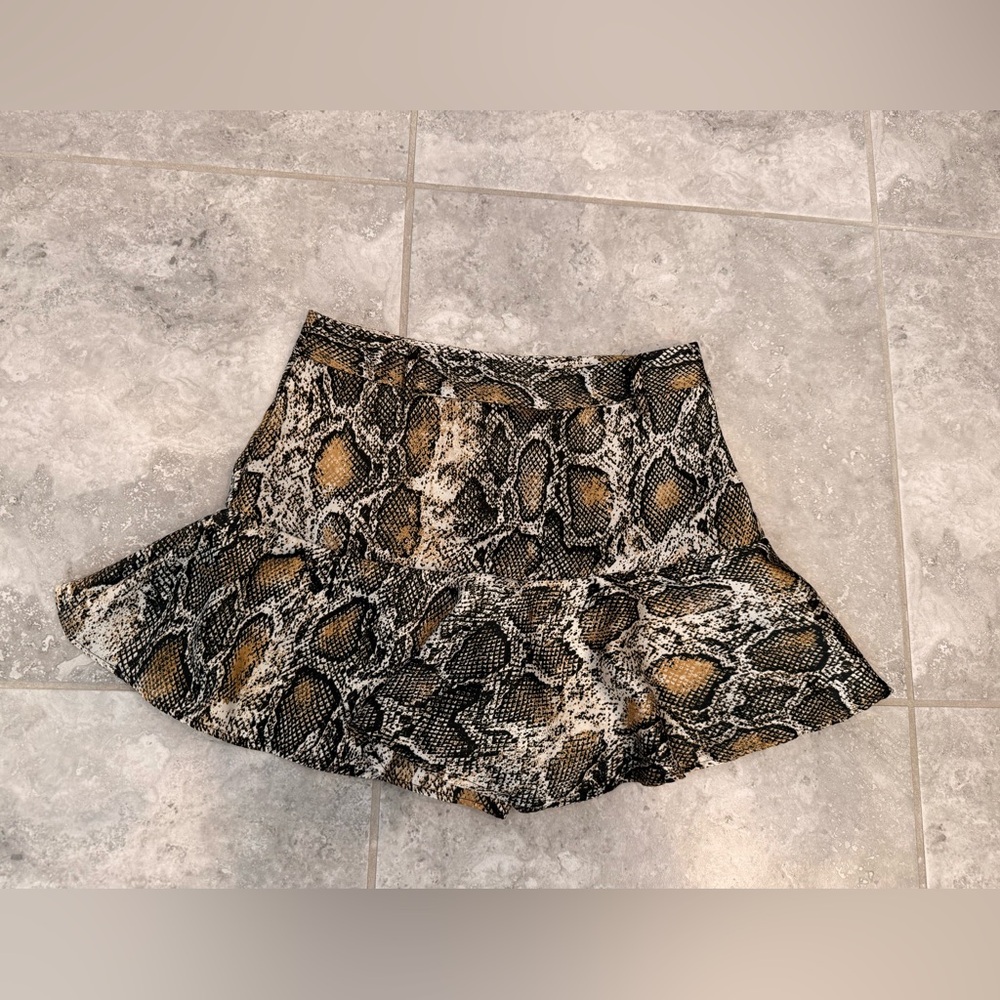 Zara Snake Print Mini Skort